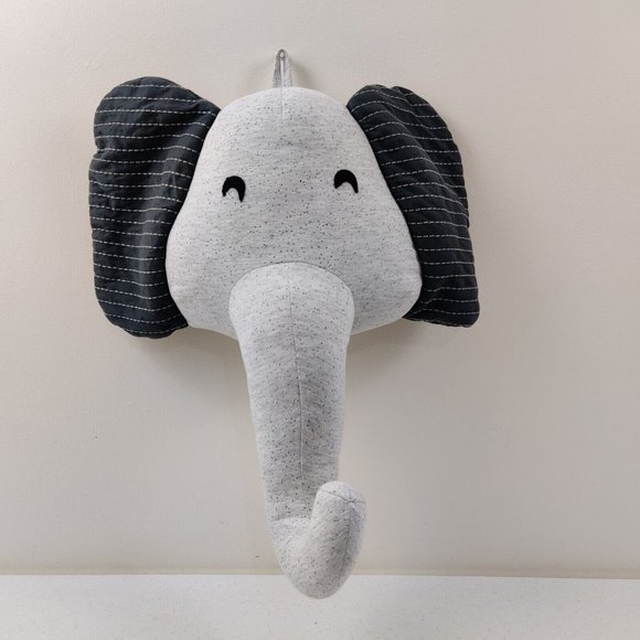Radiant Export Other - Plush Elephant Head Humane Trophy Stuffed Decor Nursery Wall Hanging